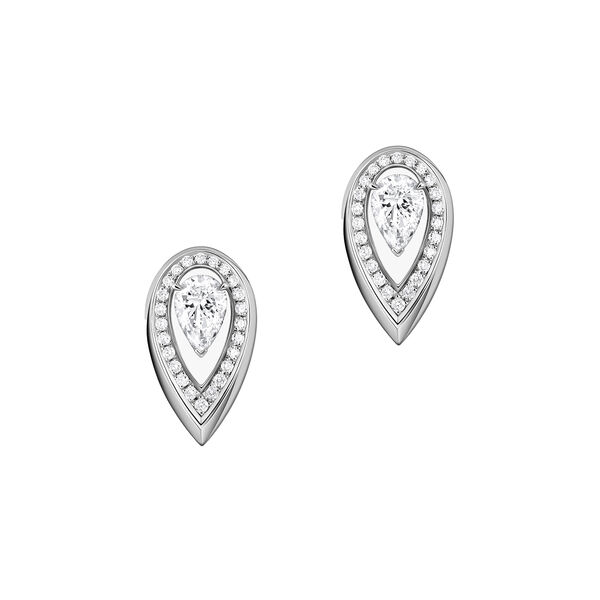 Boucles d'oreilles clous Fiery en or blanc avec diamants .25ct